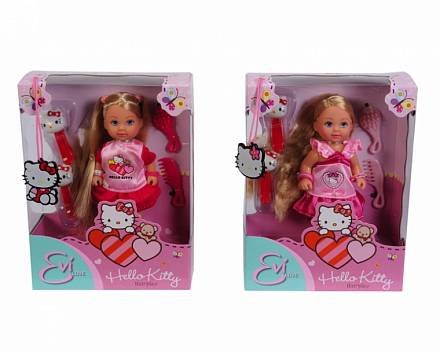 Кукла Еви с длинными волосами, расчески, заколочки из серии «Hello Kitty» 